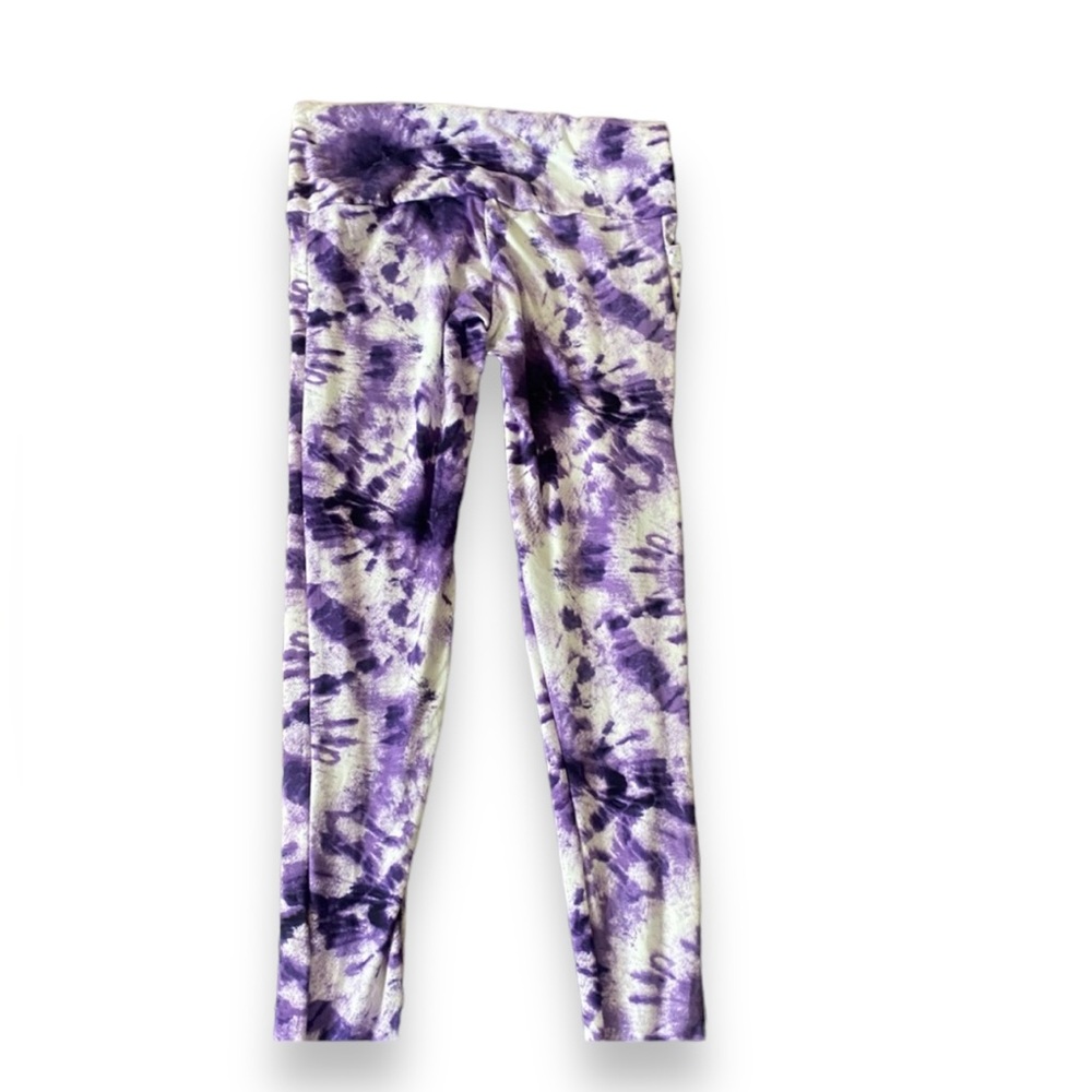 Women’s Purple Soft Tie-Diy Leggings Size Medium